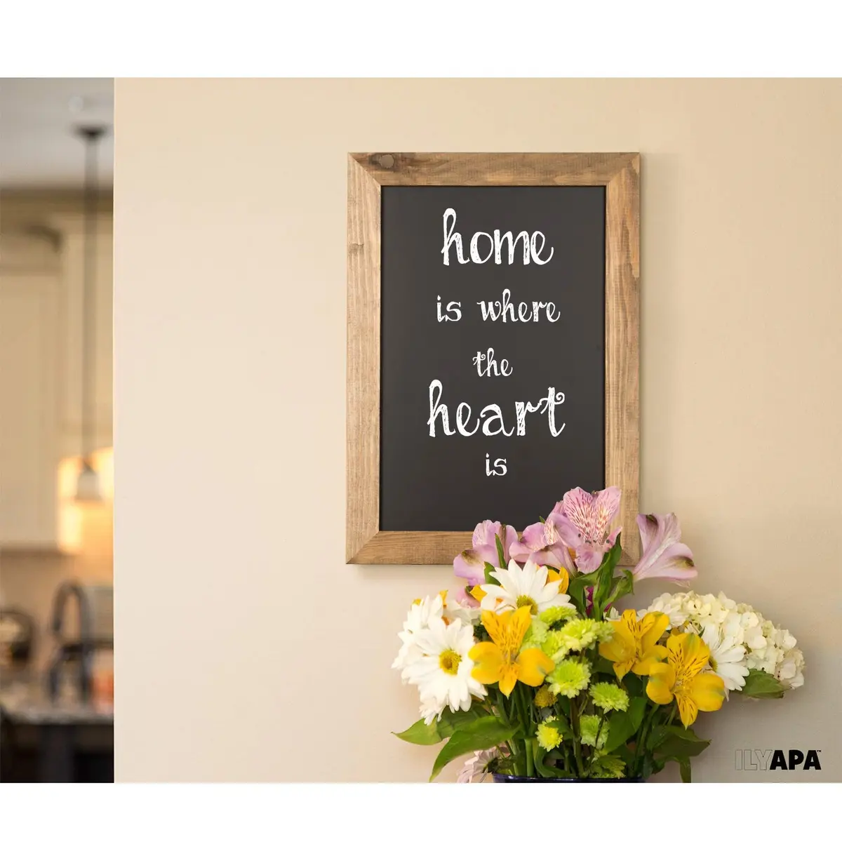 Ilyapa Framed Kitchen Chalkboard Sign, 12x16 Inch | Rustic Brown Wall Decor - view 4