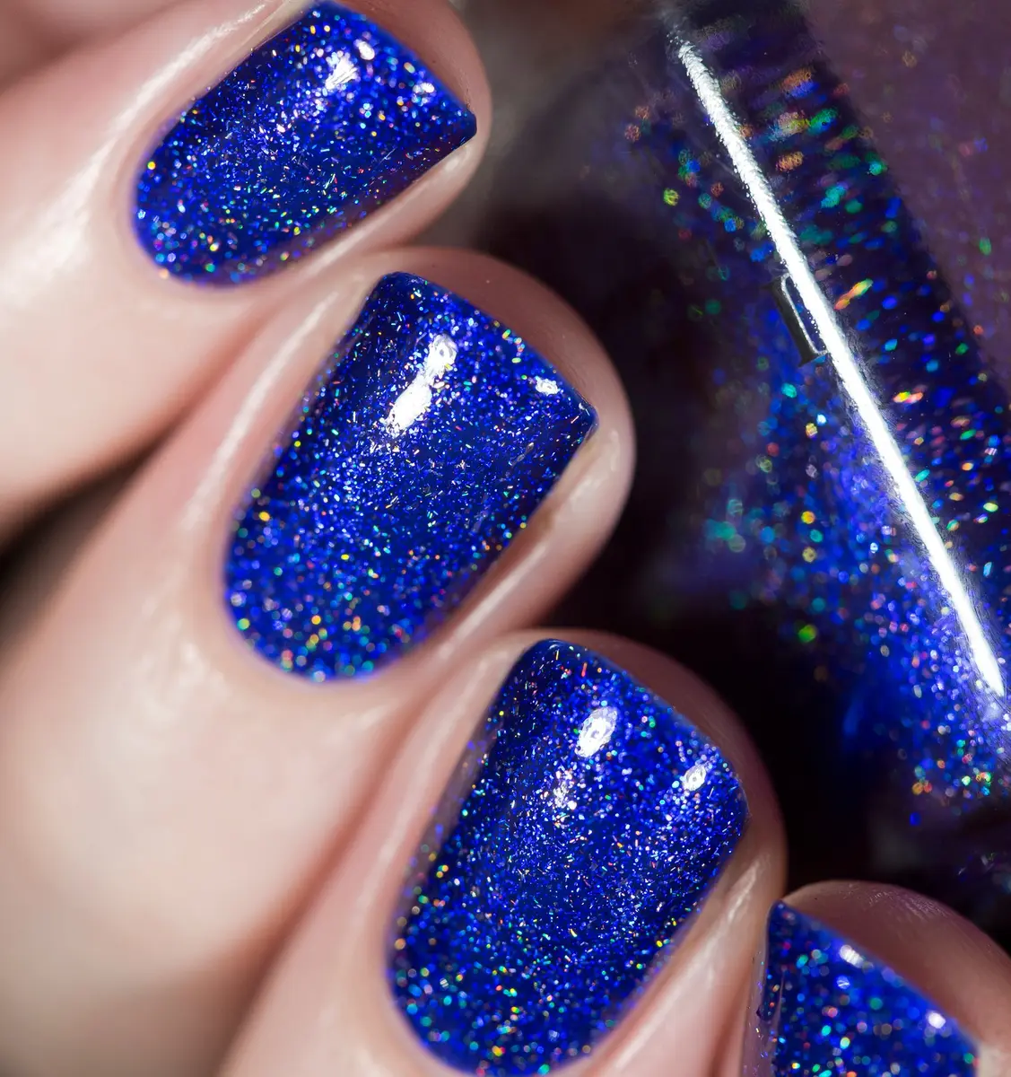 ILNP Downpour - Bold Indigo Blue Holographic Nail Polish | 0.4 Fl Oz, Breathtaking Radiance - view 5
