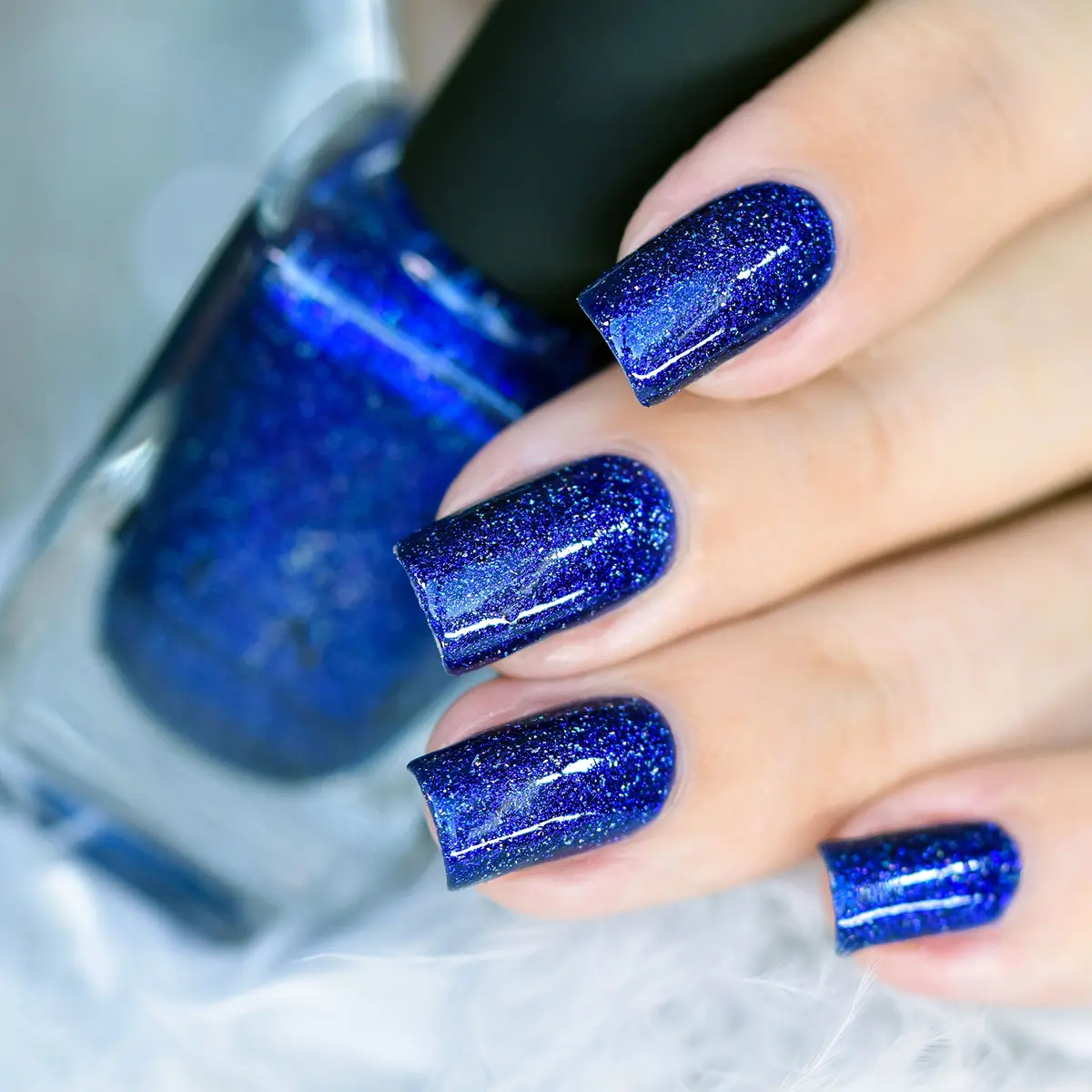 ILNP Downpour - Bold Indigo Blue Holographic Nail Polish | 0.4 Fl Oz, Breathtaking Radiance - view 8
