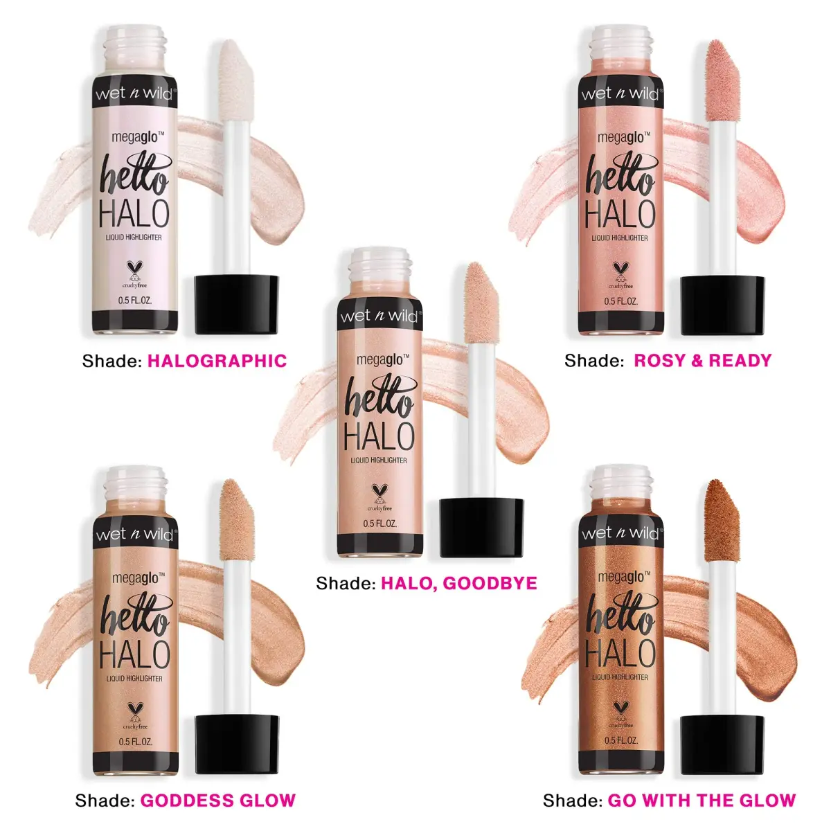 wet n wild MegaGlo Hello Halo Liquid Highlighter Makeup, Go With The Glow, 15ml (0.5 Fl Oz) | Shimmering Pearl Pigments for Radiant Skin - view 3