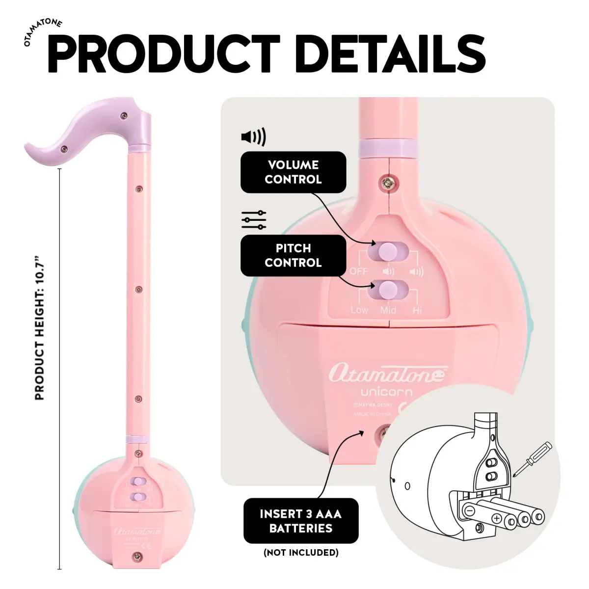 Otamatone Unicorn Electronic Synthesizer Musical Instrument Toy | Fun & Easy to Play - view 4