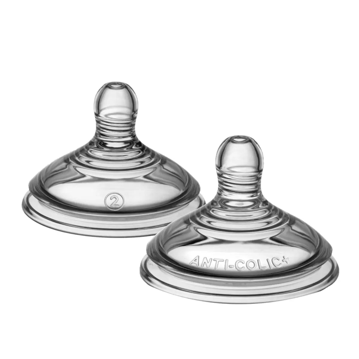 Tommee Tippee Advanced Anti-Colic Baby Bottle Nipples, Slow Flow, 0+ Months, Pack of 2 | Breast-Like for Natural Latch - main product image