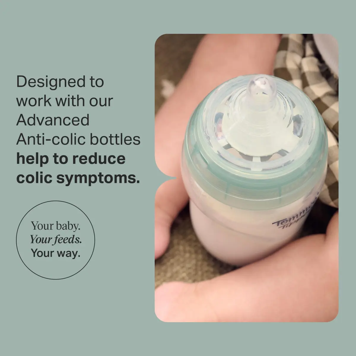 Tommee Tippee Advanced Anti-Colic Baby Bottle Nipples, Slow Flow, 0+ Months, Pack of 2 | Breast-Like for Natural Latch - view 2