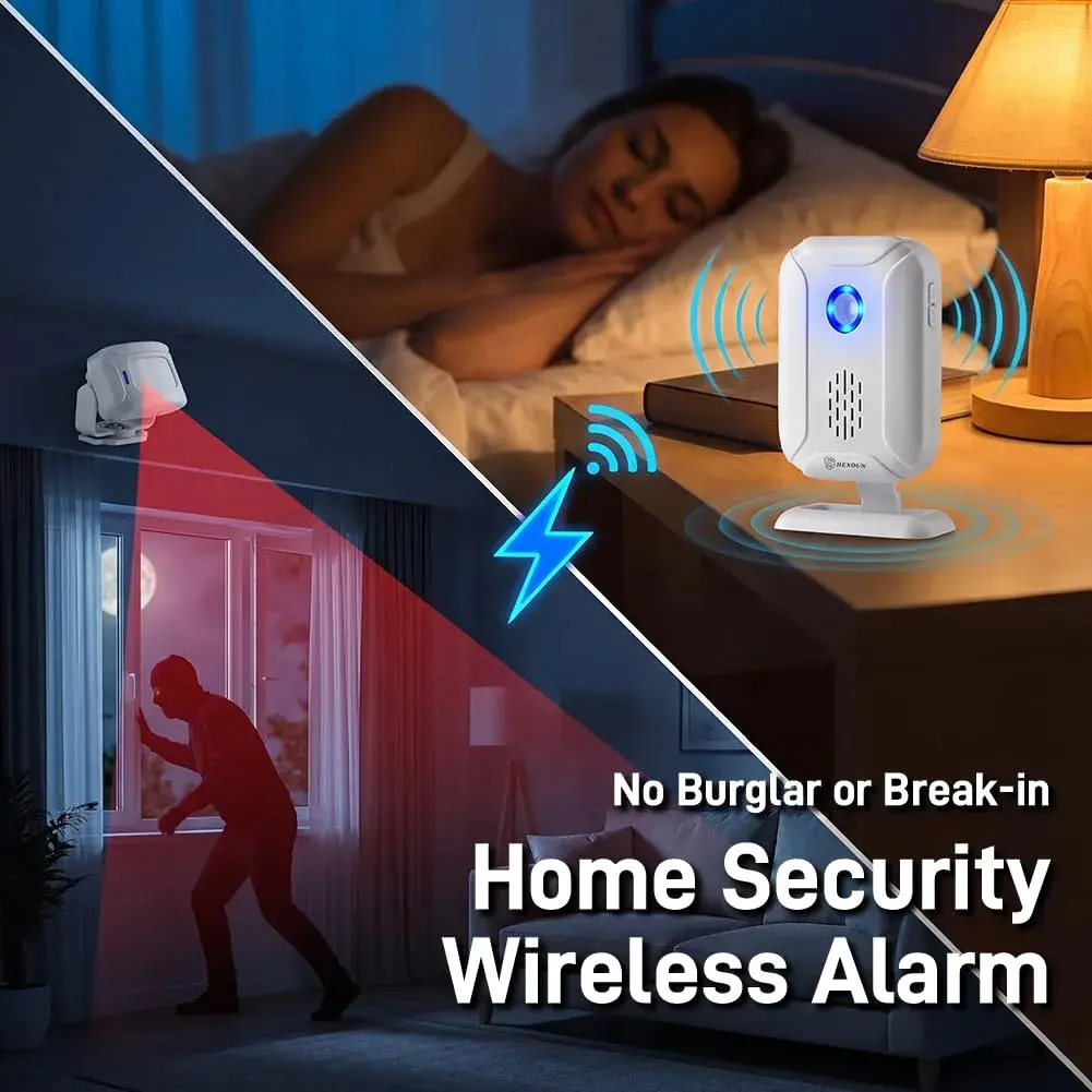 HENDUN Motion Sensor Doorbell & Bed Alarm for Elderly Dementia | 1 Receiver & 1 Transmitter - view 4