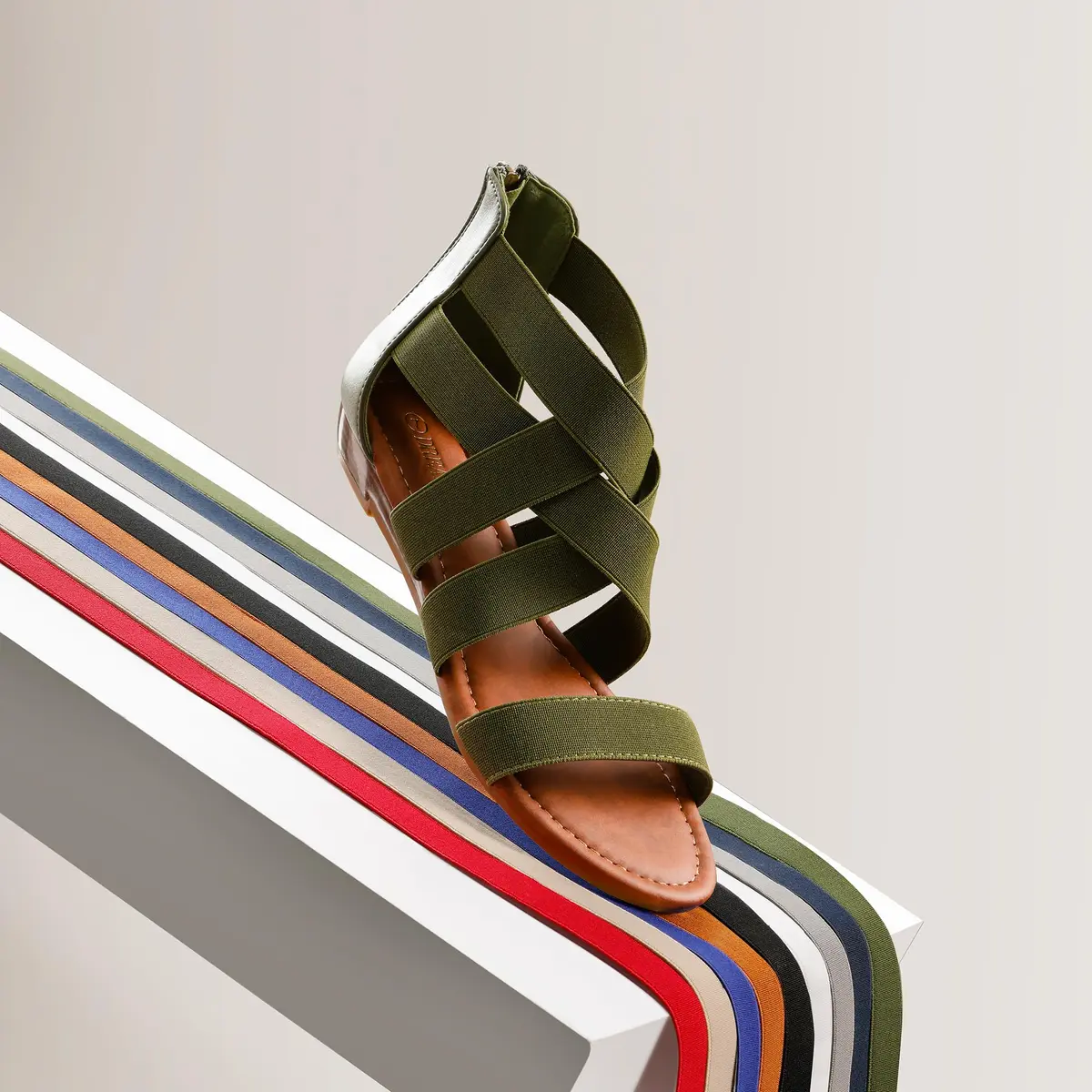 DREAM PAIRS Women's Strappy Flats Sandals,Army/Green,6.5 | Elegant Summer Flat Footwear - view 7