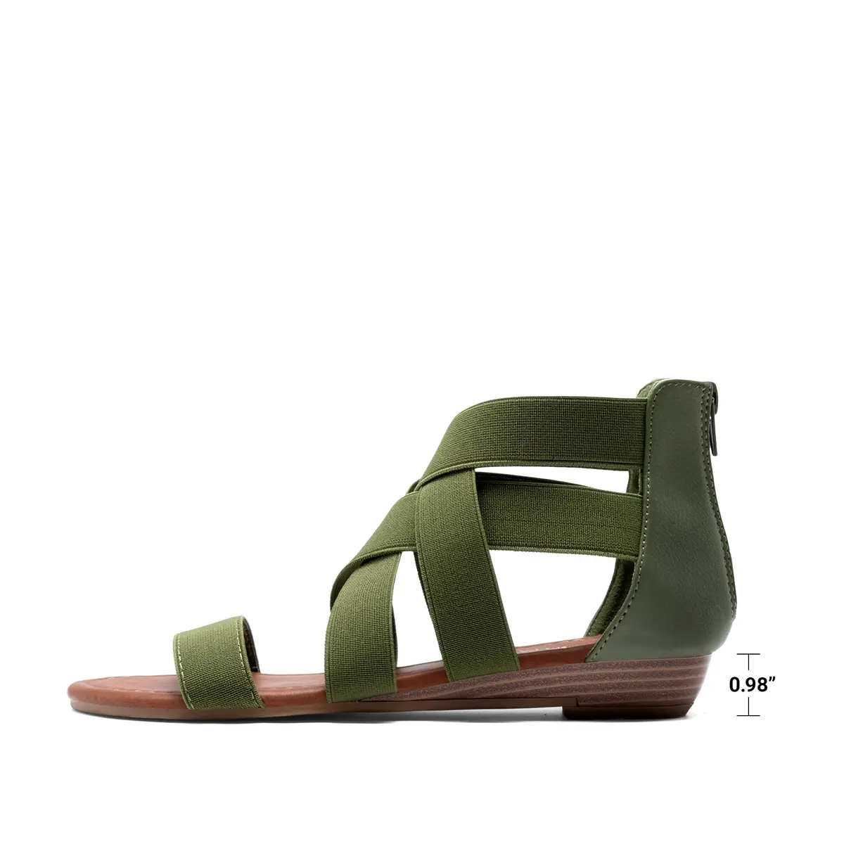DREAM PAIRS Women's Strappy Flats Sandals,Army/Green,6.5 | Elegant Summer Flat Footwear - view 4