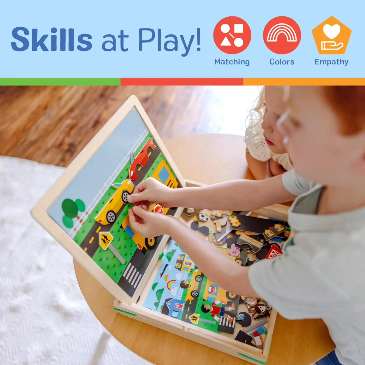 Melissa & Doug Wooden Magnetic Matching Picture Game with 119 Magnets | Imaginative Scene Play for Kids 3+ - view 4