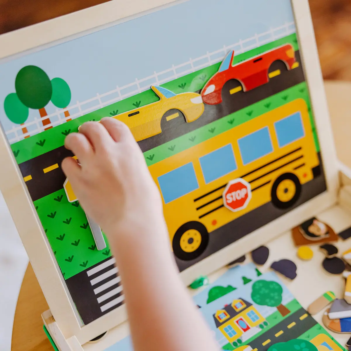 Melissa & Doug Wooden Magnetic Matching Picture Game with 119 Magnets | Imaginative Scene Play for Kids 3+ - view 6
