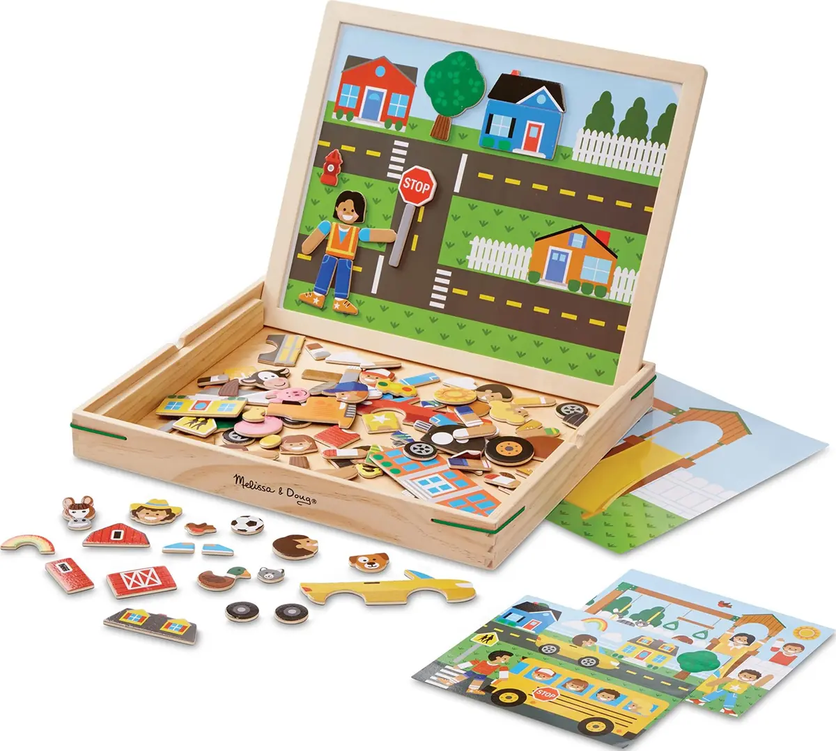 Melissa & Doug Wooden Magnetic Matching Picture Game with 119 Magnets | Imaginative Scene Play for Kids 3+ - main product image