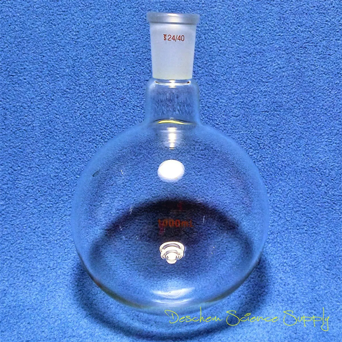Deschem 1000ml 24/40 Round Bottom Glass Flask 1L | Borosilicate Lab Boiling Vessel - view 5