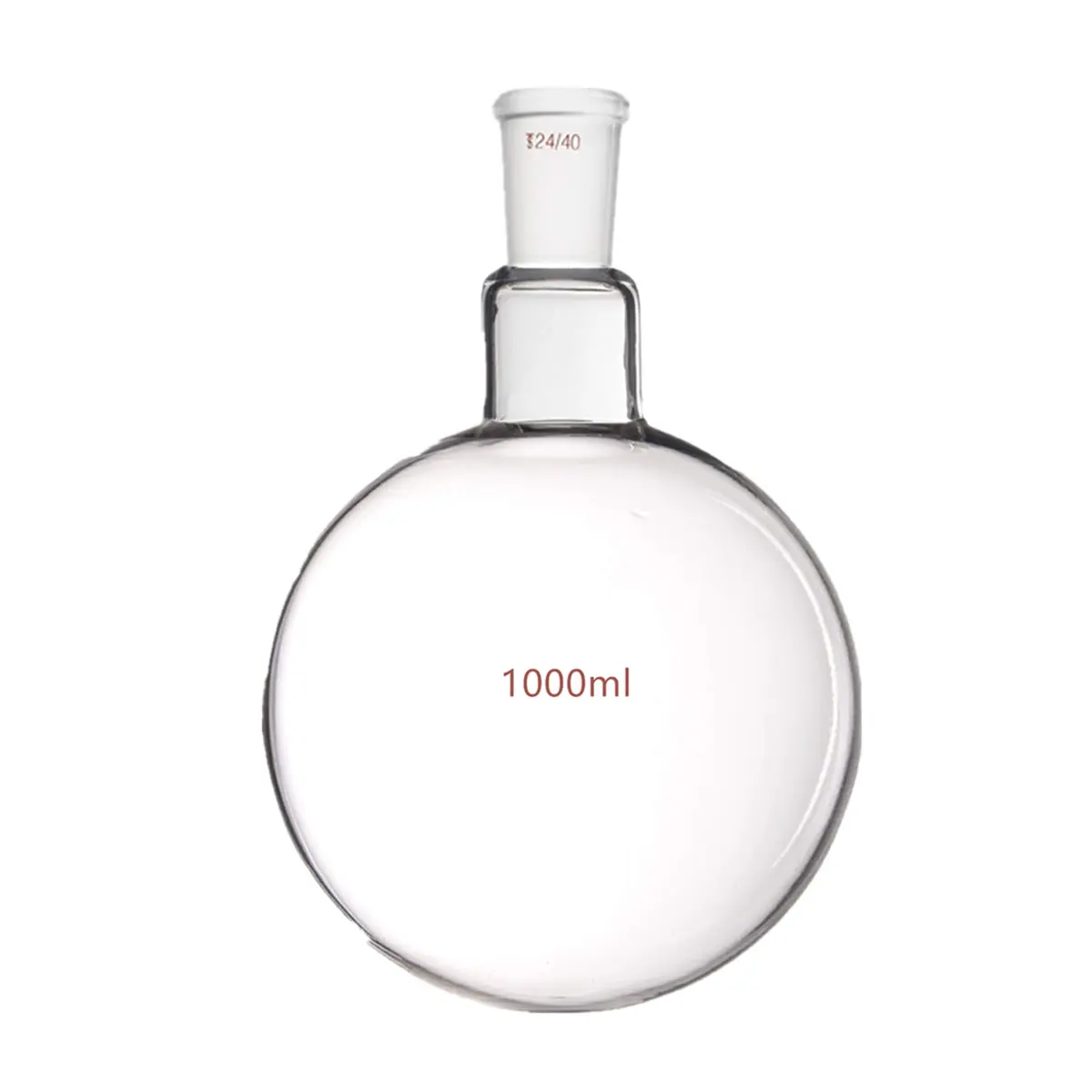 Deschem 1000ml 24/40 Round Bottom Glass Flask 1L | Borosilicate Lab Boiling Vessel - main product image