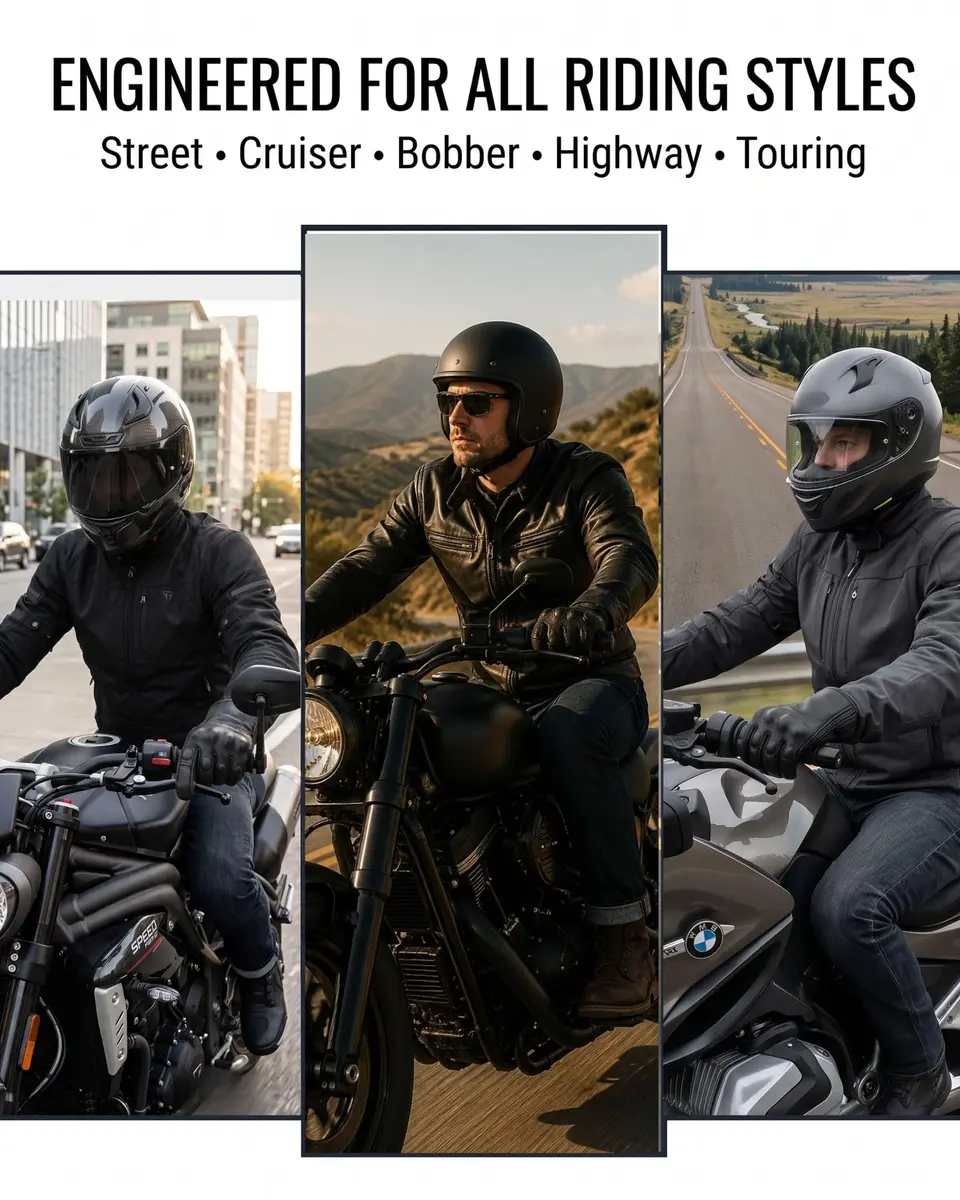 Superbike Men's Goatskin Leather Touchscreen Motorcycle Gloves Black | Durable, Flexible & Impact-Absorbing - view 8
