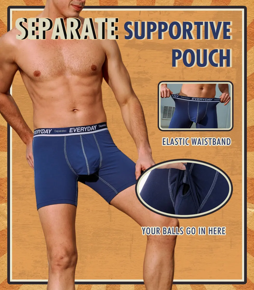 Separatec Dual Pouch Men's Boxer Briefs Cotton Underwear Multipack | Patented Support & Breathability (70-120 chars) - view 4