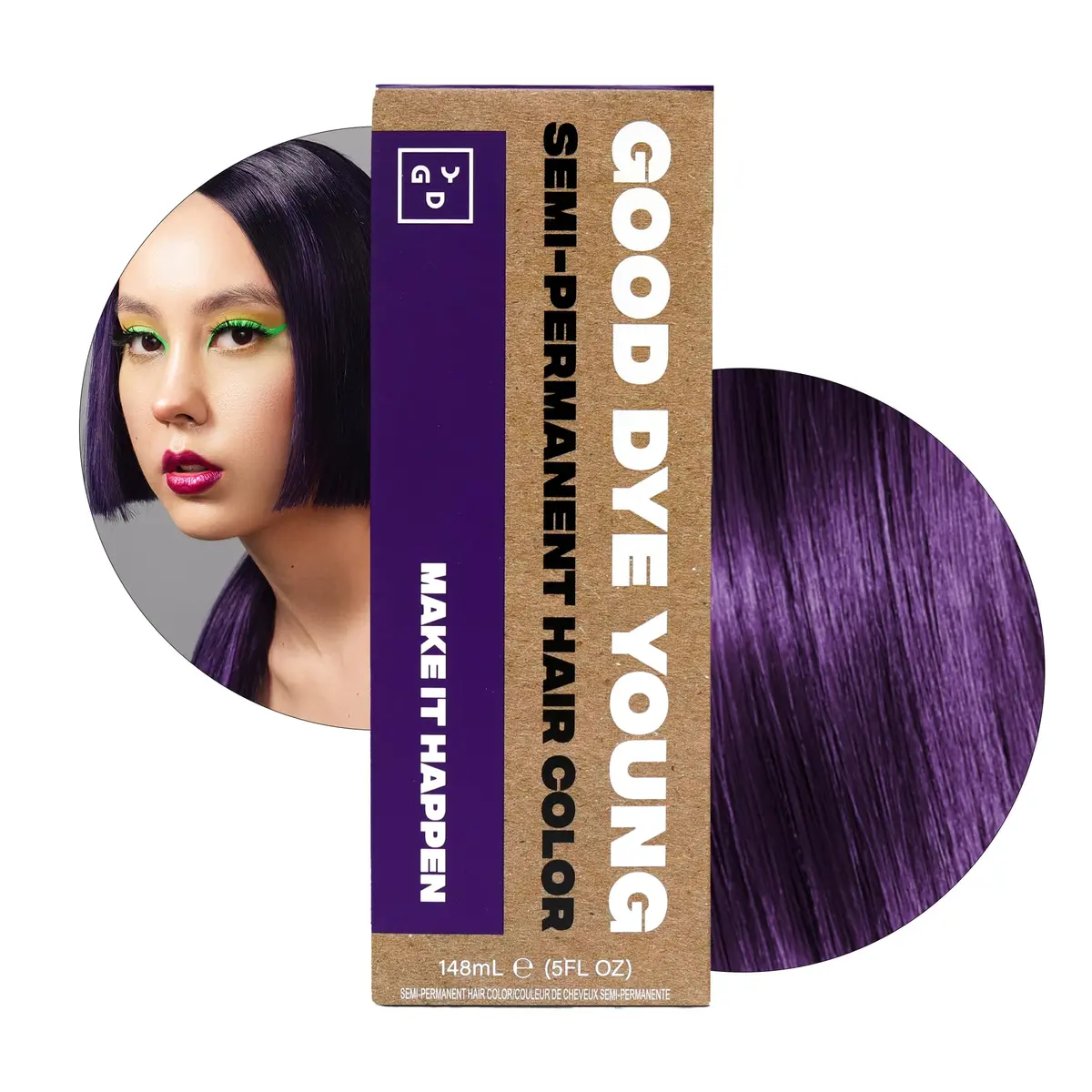 Good Dye Young Semi-Permanent Hair Purple Color 5 FL OZ | Vibrant, Vegan & Cruelty-Free - main product image