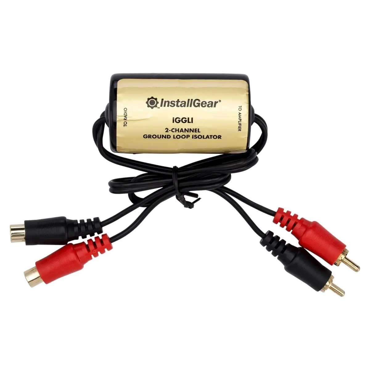 InstallGear Ground Loop Noise Isolator for Car Audio and Home Stereo, 2-Channel | Eliminates Humming and Buzzing - main product image