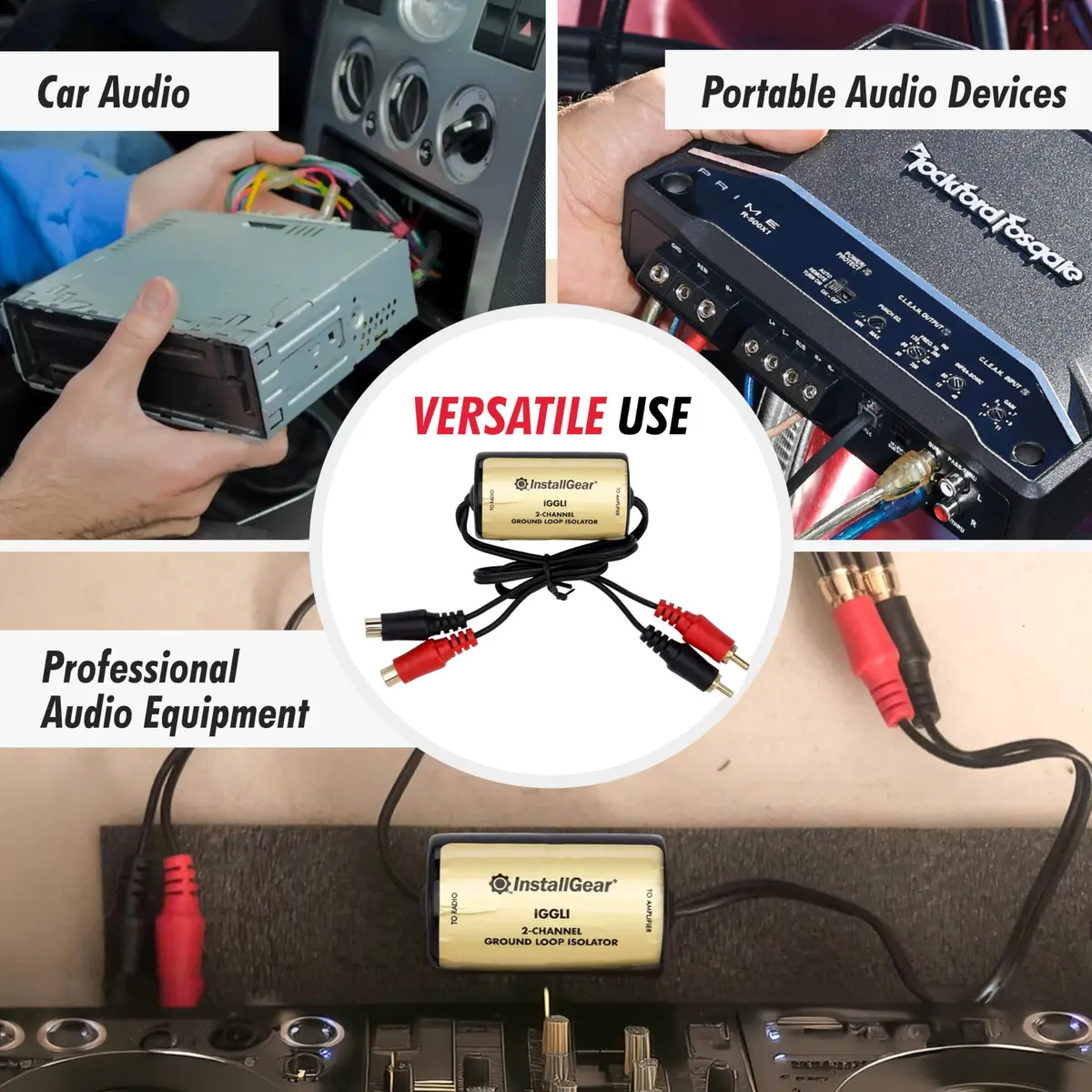 InstallGear Ground Loop Noise Isolator for Car Audio and Home Stereo, 2-Channel | Eliminates Humming and Buzzing - view 7