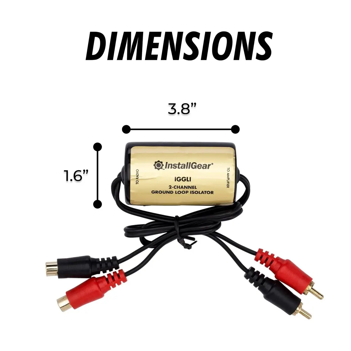 InstallGear Ground Loop Noise Isolator for Car Audio and Home Stereo, 2-Channel | Eliminates Humming and Buzzing - view 3