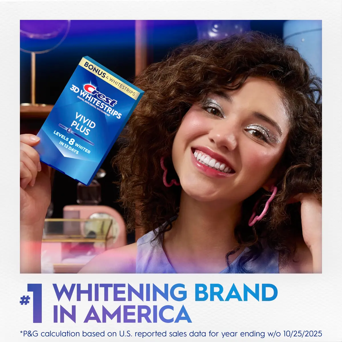 Crest 3D Whitestrips Vivid Plus Teeth Whitening Kit 24 Count (24 Strips) | 8 Levels Whiter in 12 Days - view 7