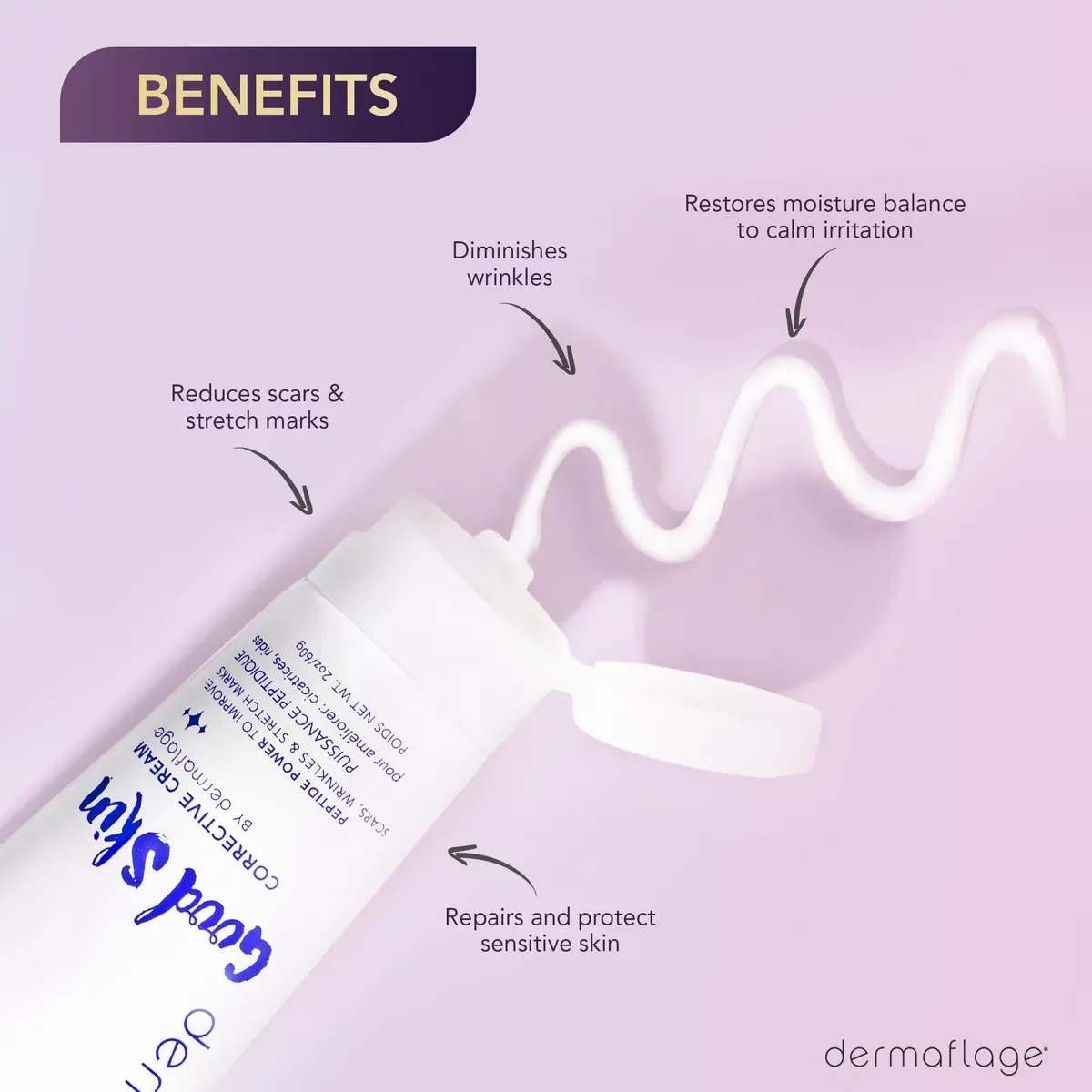 Dermaflage Good Skin Corrective Acne Scar Removal Cream for Scars, 2 oz | Peptide Power for Wrinkles & Scars - view 3