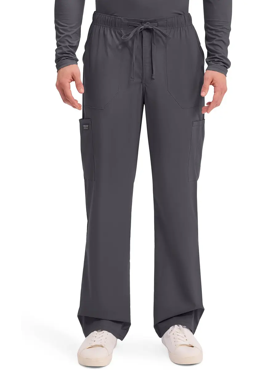 Cherokee Men’s Tapered Leg Cargo Scrubs Pants Pewter XS | Durable, Stretch, Comfortable Workwear - main product image