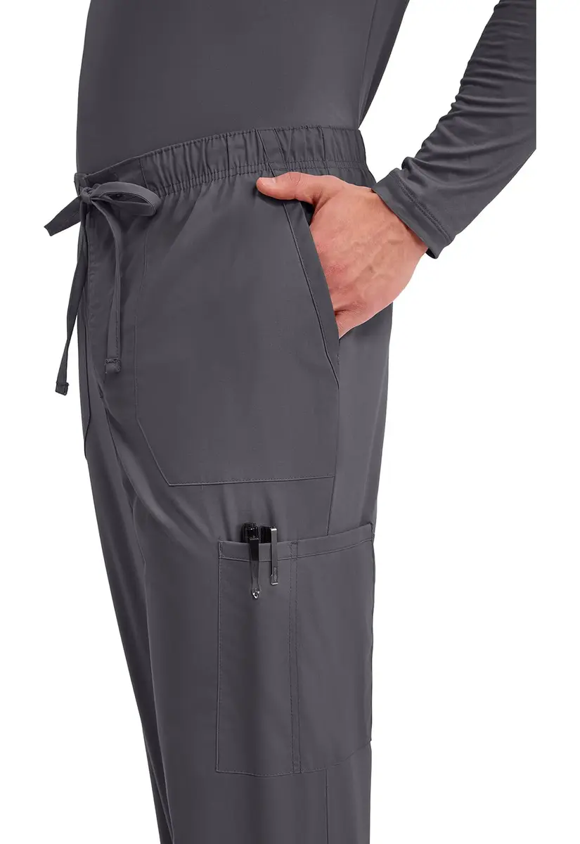Cherokee Men’s Tapered Leg Cargo Scrubs Pants Pewter XS | Durable, Stretch, Comfortable Workwear - view 2