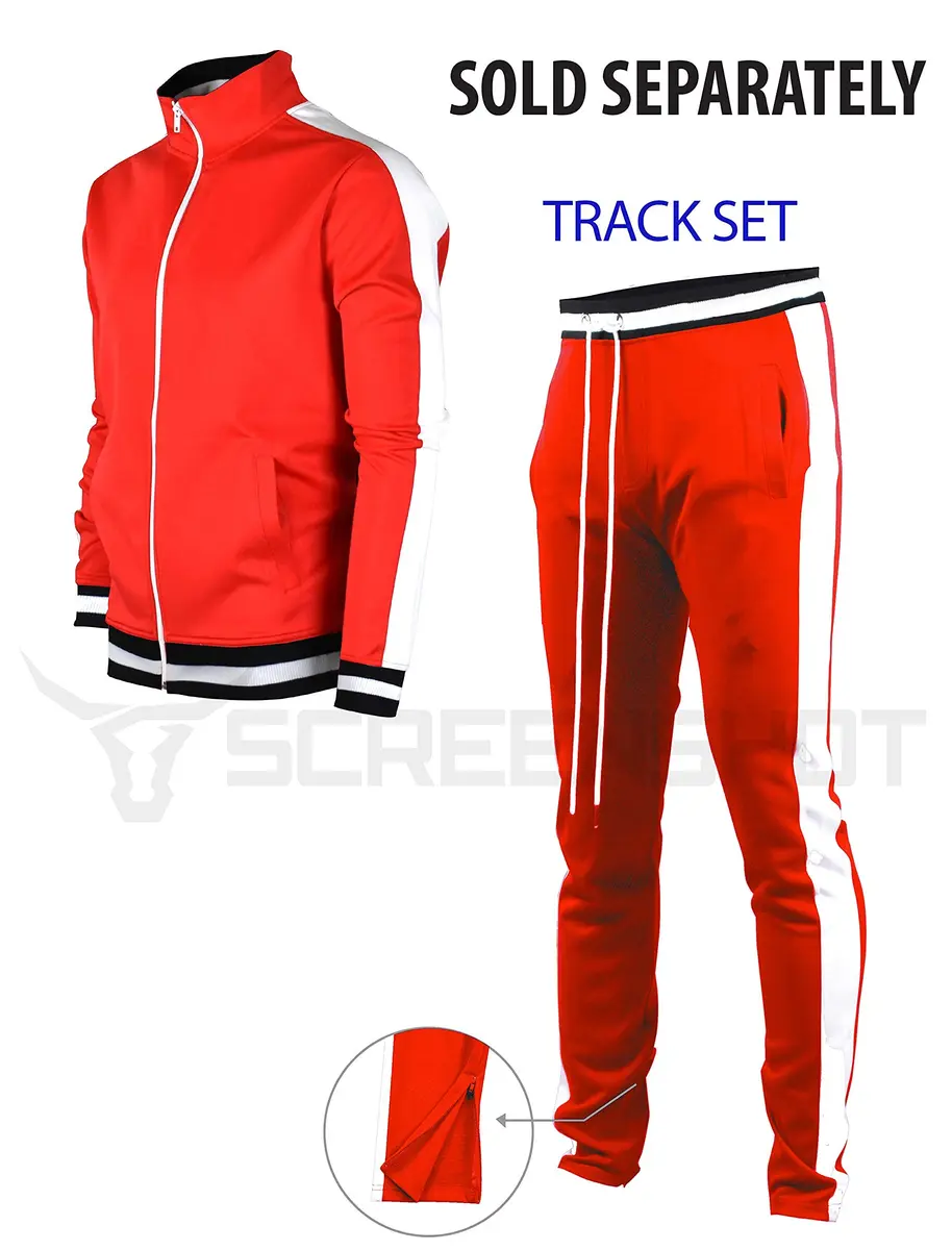 SCREENSHOT Men's Athletic Slim Fit Workout Track Pants S41700-Red XL | Urban Style, Flexibility & Comfort - view 5
