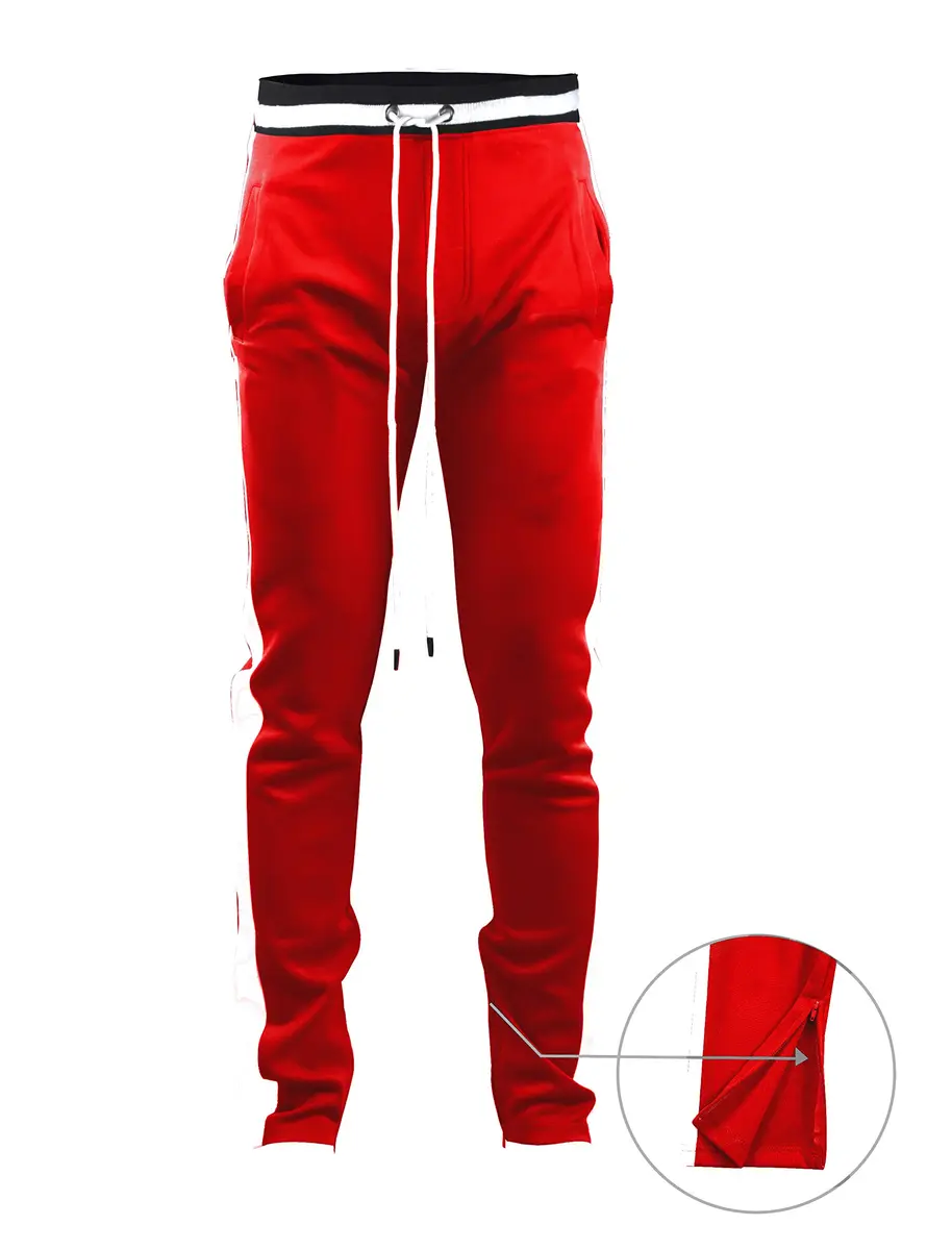SCREENSHOT Men's Athletic Slim Fit Workout Track Pants S41700-Red XL | Urban Style, Flexibility & Comfort - view 6