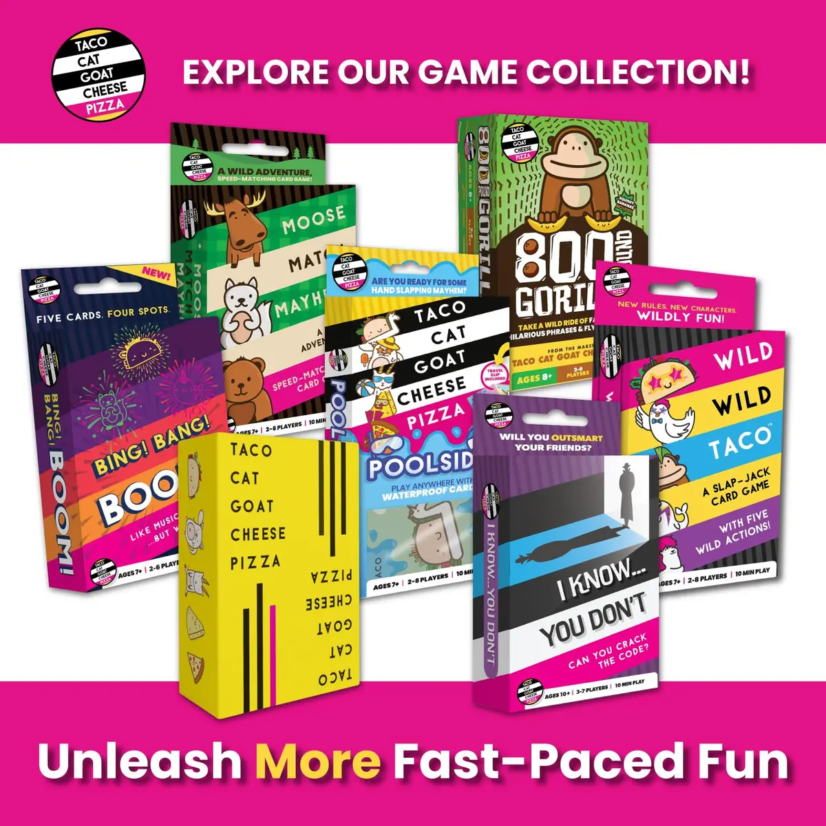 Taco Cat Goat Cheese Pizza Card Game by Taco Cat Games, Age 7+, 2-8 Players | Fast-Paced Reflex Game for Families - view 7