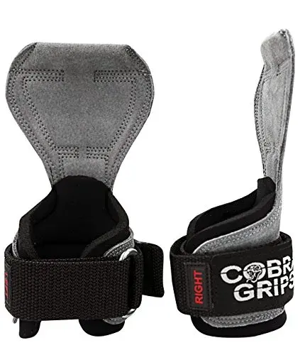 Cobra Grips FIT Charcoal Leather Weight Lifting Gloves with Wrist Wraps - 4.25"-7.0" Wrist - view 2