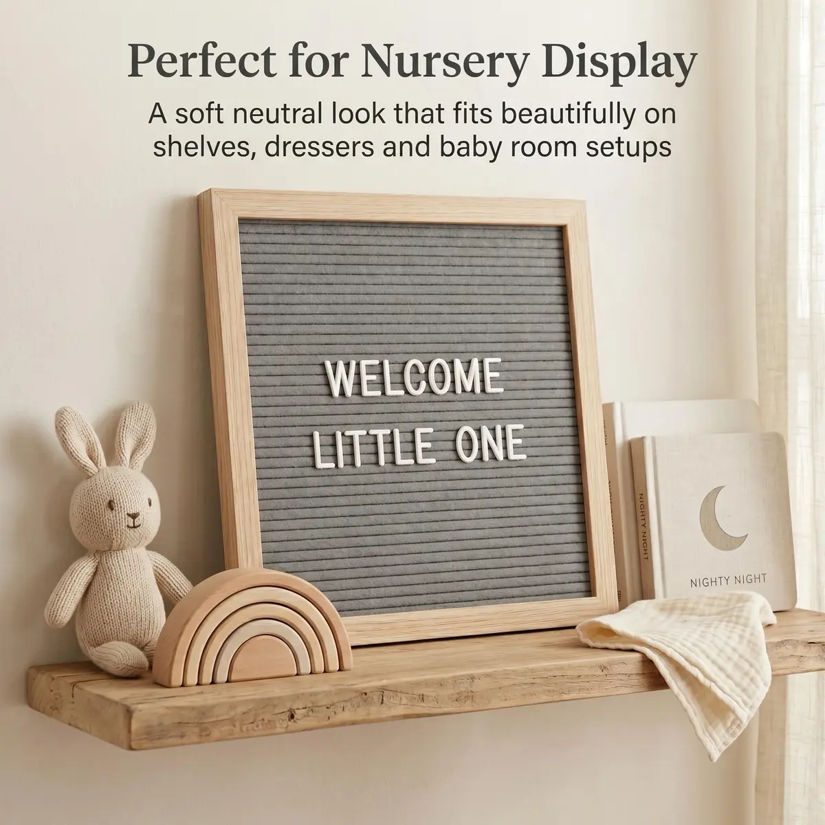 C CRYSTAL LEMON Gray Felt Letter Board 10x10 Inch, 336 Pre-Cut Letters | Classic Decorative Signage for Home & Office - view 5