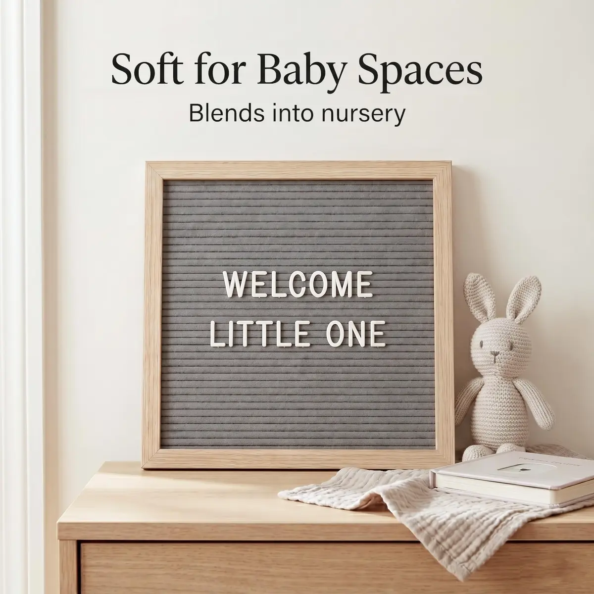 C CRYSTAL LEMON Gray Felt Letter Board 10x10 Inch, 336 Pre-Cut Letters | Classic Decorative Signage for Home & Office - view 2