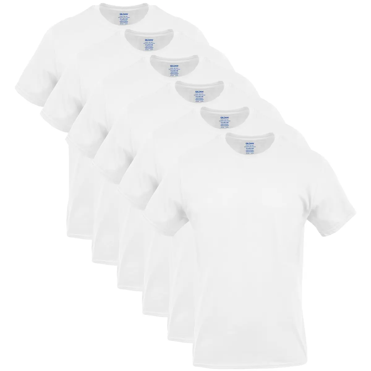 Gildan Men's Crew T-Shirts, Multipack, Style G1100, White (6-Pack), Small | Soft breathable cotton, moisture-wicking comfort - main product image