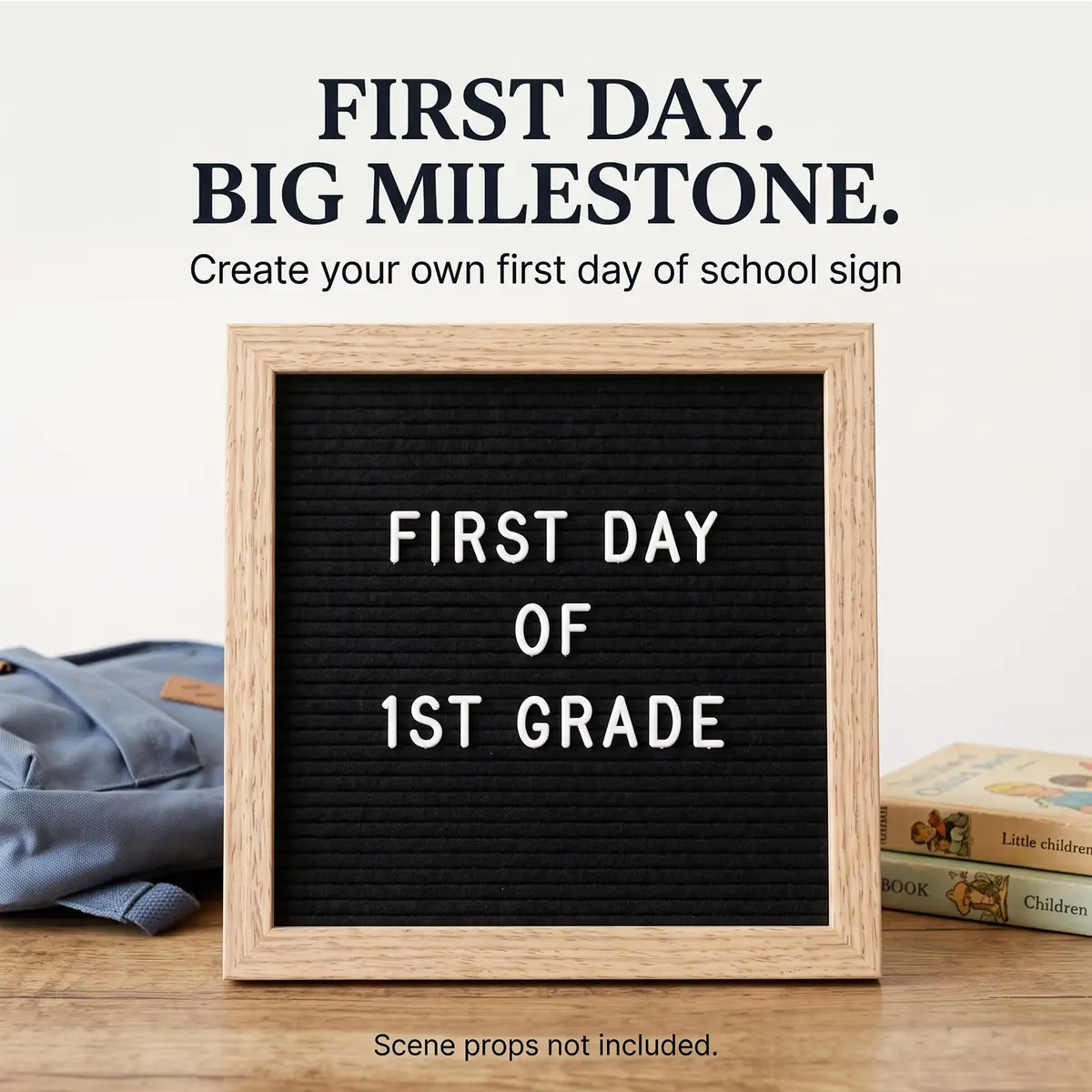 C CRYSTAL LEMON Black Felt Letter Board 10x10in (25x25cm) | Baby Announcement Sign with 336 Letters - view 4