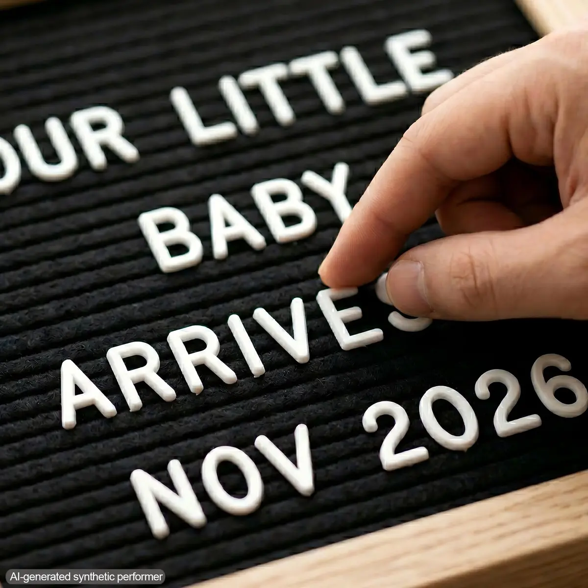 C CRYSTAL LEMON Black Felt Letter Board 10x10in (25x25cm) | Baby Announcement Sign with 336 Letters - view 5