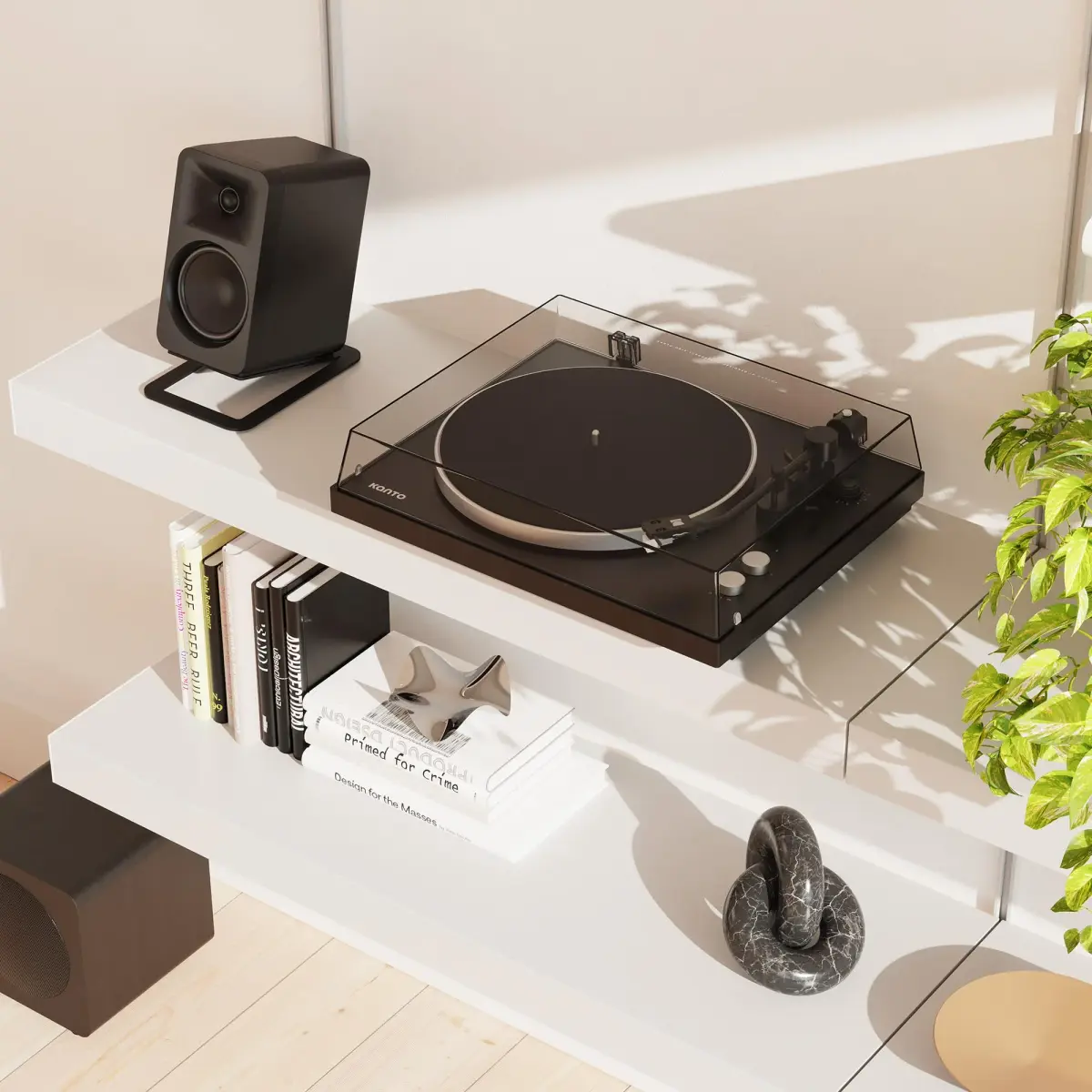 Kanto S4 Tilted Desktop Speaker Stands Pair | 16° Upward Angle, 8 lbs Capacity, Damping Foam, 1/4"-20 Mount, Black - view 8