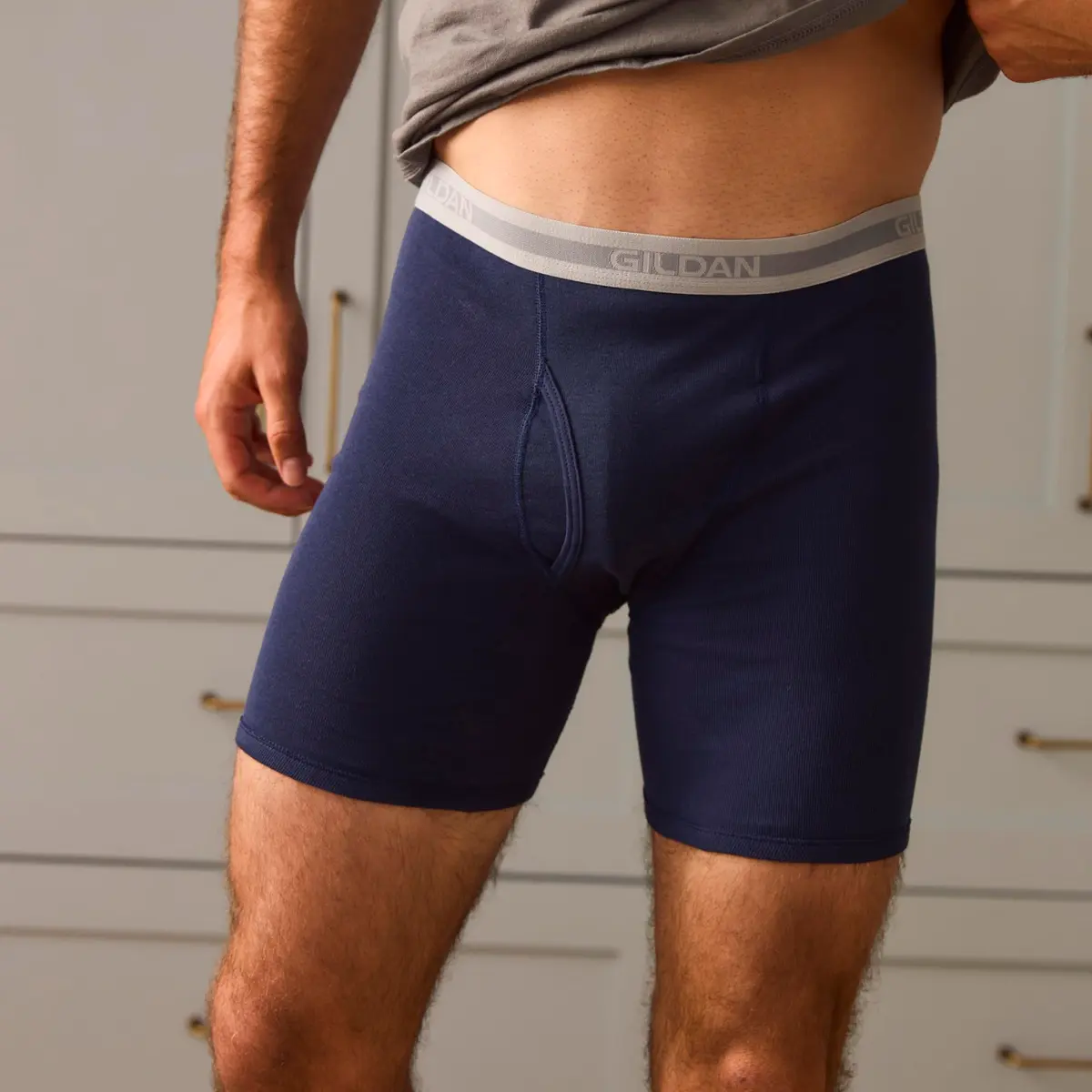 Gildan Men's Classic Length Boxer Briefs 5-Pack, 6" Inseam | Breathable Ring-Spun Cotton - view 2