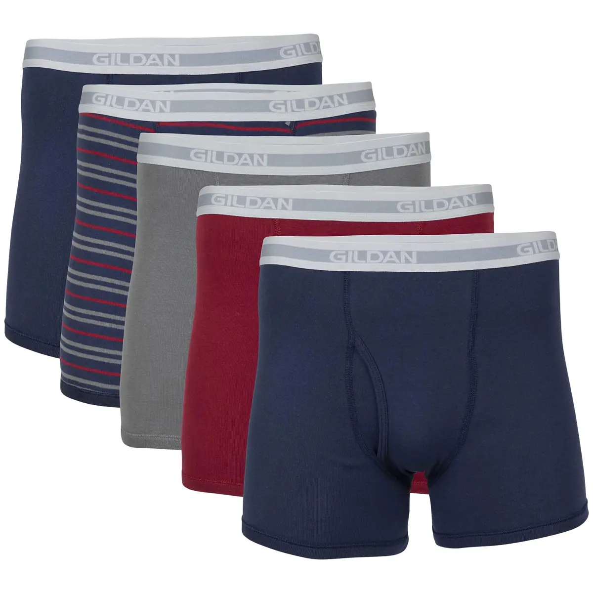 Gildan Men's Underwear Boxer Briefs, Multipack, Mixed Blue (5-Pack), Large | Moisture-Wicking Comfort for Men - main product image