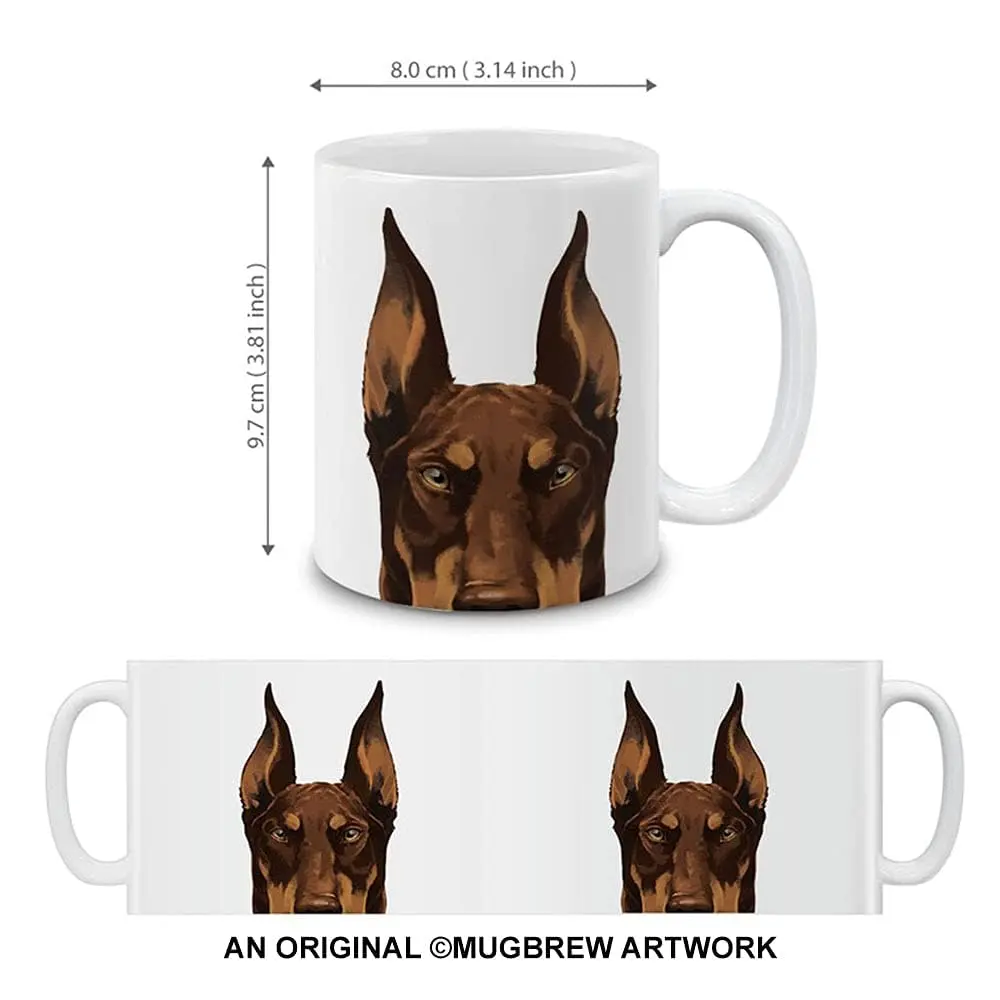 MUGBREW Red Chocolate Doberman Pinscher Dog Ceramic Coffee Mug Tea Cup, 11 OZ | Unique Novelty Design for Dog Lovers - view 3