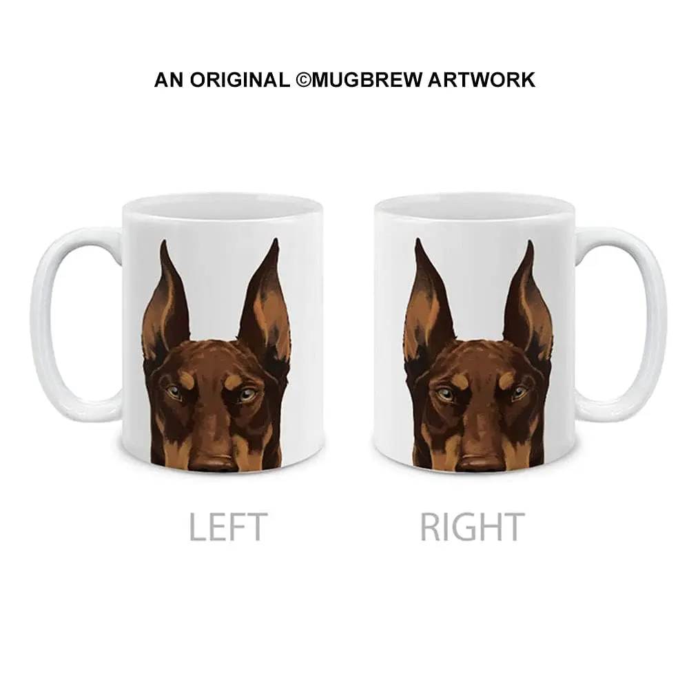 MUGBREW Red Chocolate Doberman Pinscher Dog Ceramic Coffee Mug Tea Cup, 11 OZ | Unique Novelty Design for Dog Lovers - view 2