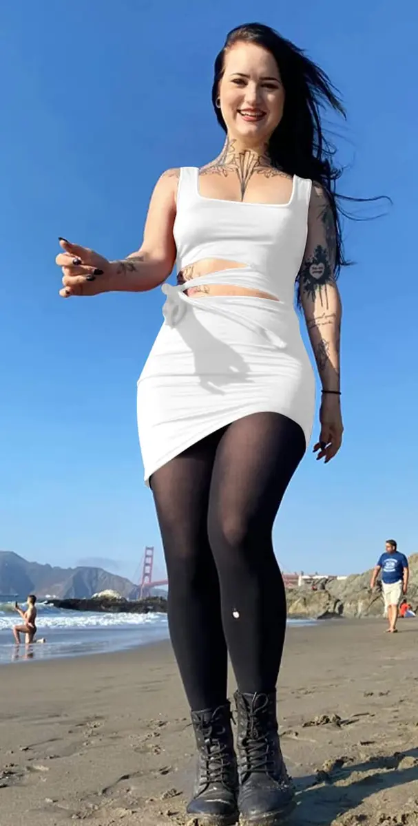 GOBLES White Bodycon Mini Dress | Sexy Club Tank Dress for Women in India - view 7