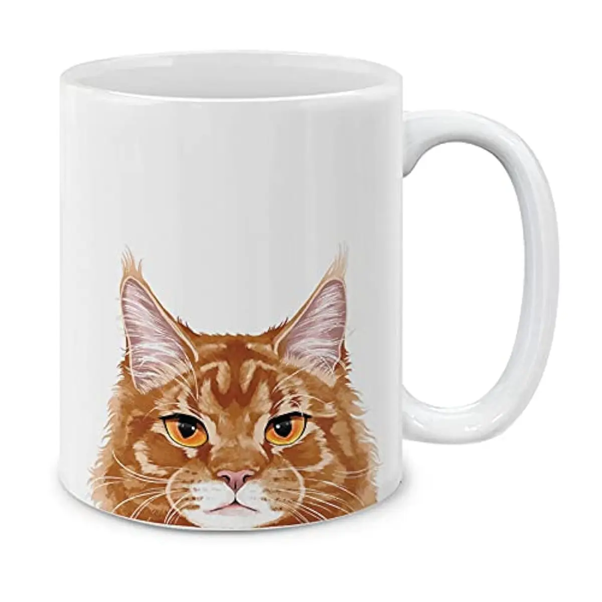 MUGBREW Ginger Orange Tabby Maine Coon Cat Ceramic Coffee Mug Tea Cup 11 OZ | Unique Ginger Orange Maine Coon Design - main product image