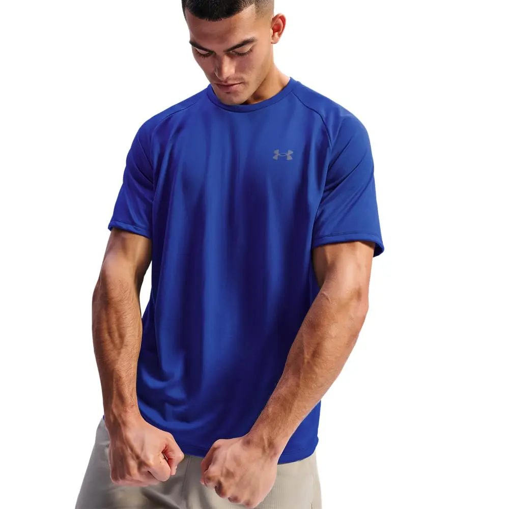 Under Armour Men's Tech 2.0 Short-Sleeve T-Shirt Royal/Graphite Small | Quick-Dry & Sweat-Wicking Performance - view 3