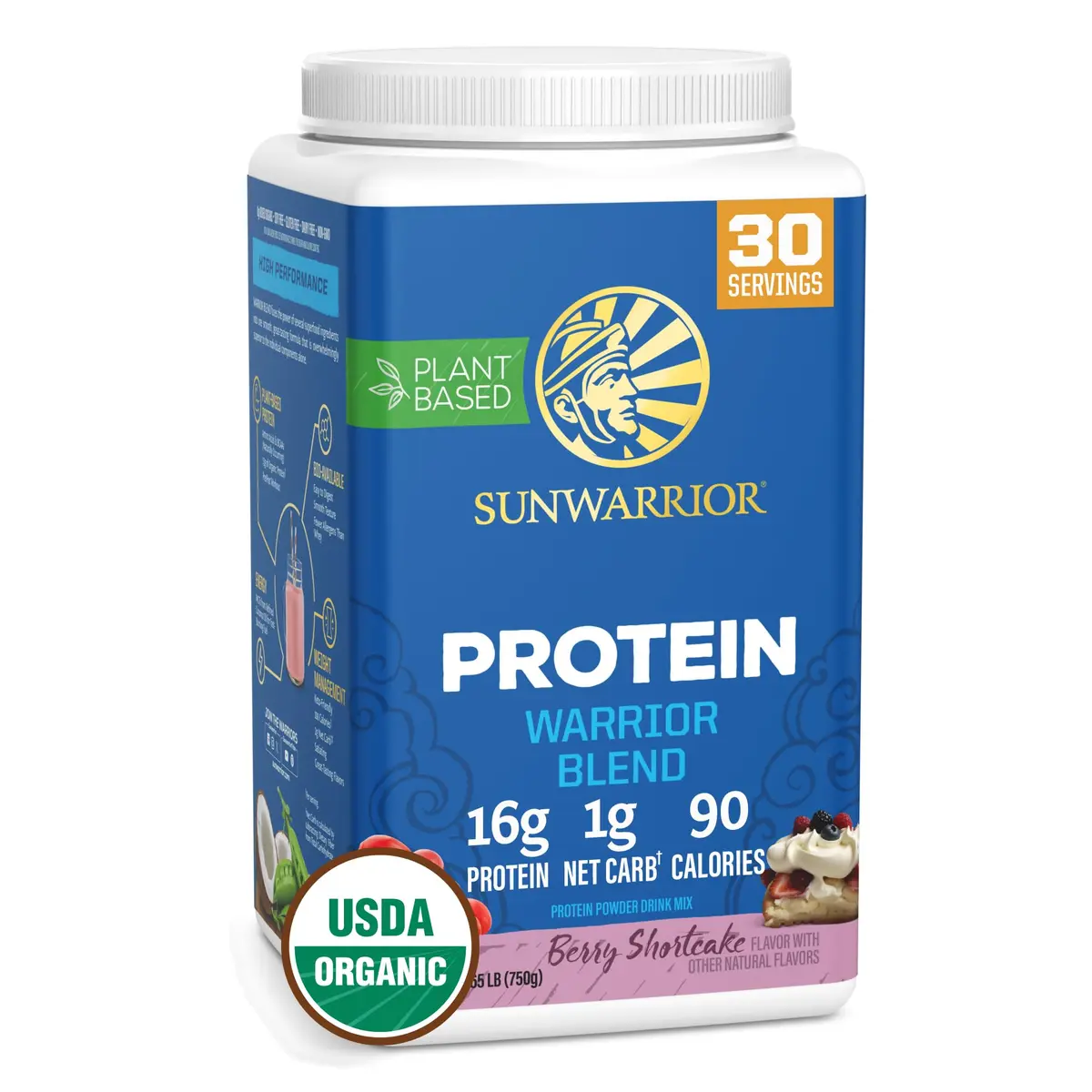 Sunwarrior Vegan Organic Protein Powder Plant-Based | Berry 30 Servings | BCAA & Hemp Seed - main product image