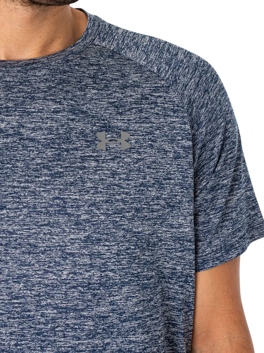 Under Armour Men's Tech 2.0 Short-Sleeve T-Shirt Academy Blue (409)/Steel Large | Moisture-Wicking & Quick-Dry Athletic Fit - view 4