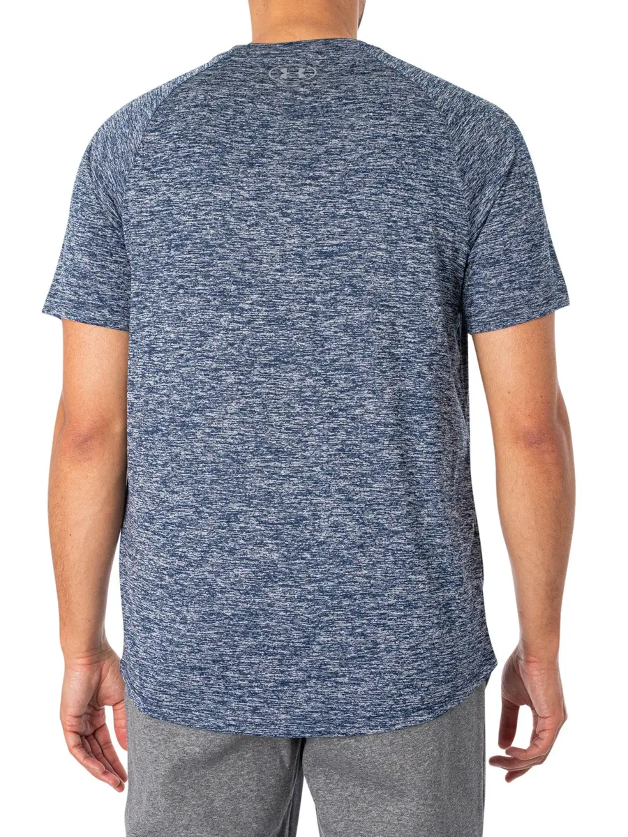 Under Armour Men's Tech 2.0 Short-Sleeve T-Shirt Academy Blue (409)/Steel Large | Moisture-Wicking & Quick-Dry Athletic Fit - view 3