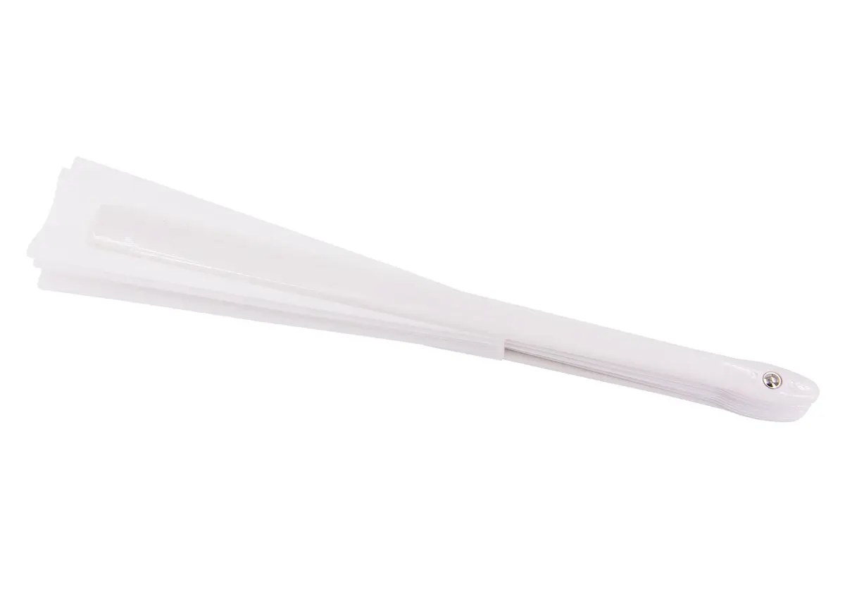 Amajiji Large Folding Hand Fan White 35cm (13.78 inches) | Rave Fan for Dance & Festivals - view 6