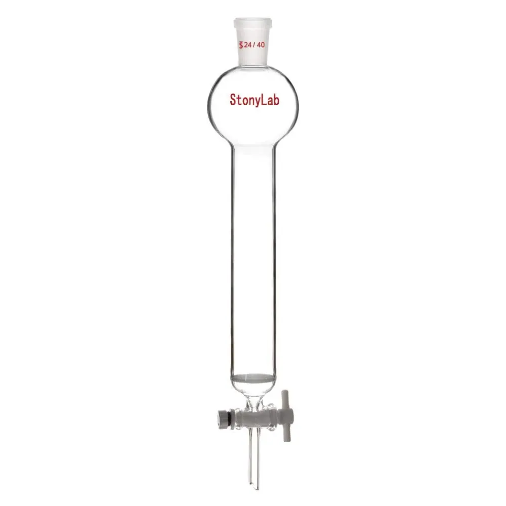stonylab Borosilicate Glass Chromatography Column with Reservoir and Fritted Disc, 100ml | Lab Instrument for Precise Separation - main product image