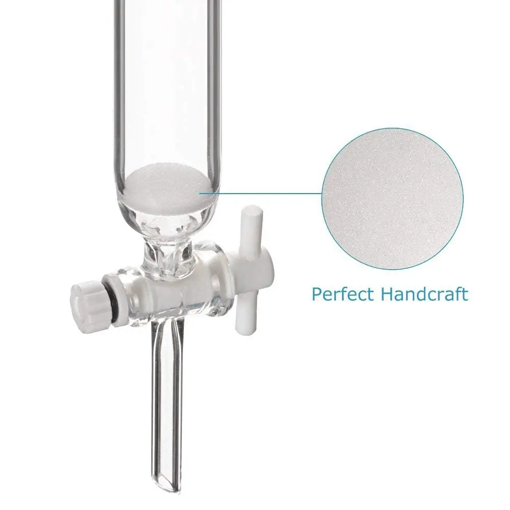 stonylab Borosilicate Glass Chromatography Column with Reservoir and Fritted Disc, 100ml | Lab Instrument for Precise Separation - view 4