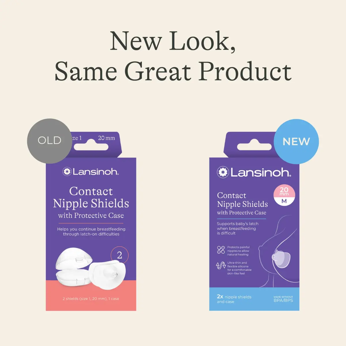 Lansinoh Contact Nipple Shields for Nursing Mothers, 20mm (0.79 inch) | Ultra-Thin Silicone for Latch-On Support - view 2
