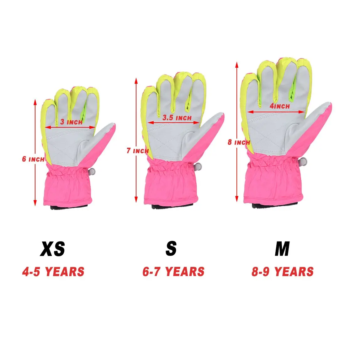 AMYIPO Kids Winter Snow Ski Gloves for Boys Girls 8-9 Years (Pink) | Waterproof & Windproof Fleece Lined - view 5